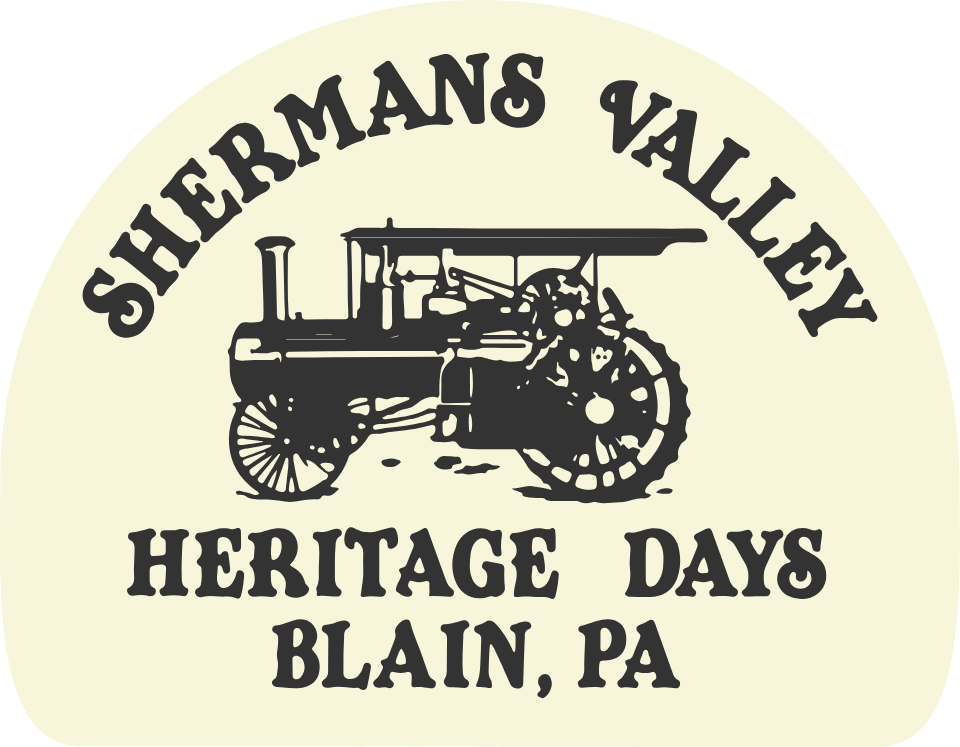 Silhouette of antique farm equipment, with text: 'Sherman's Valley Heritage Days'